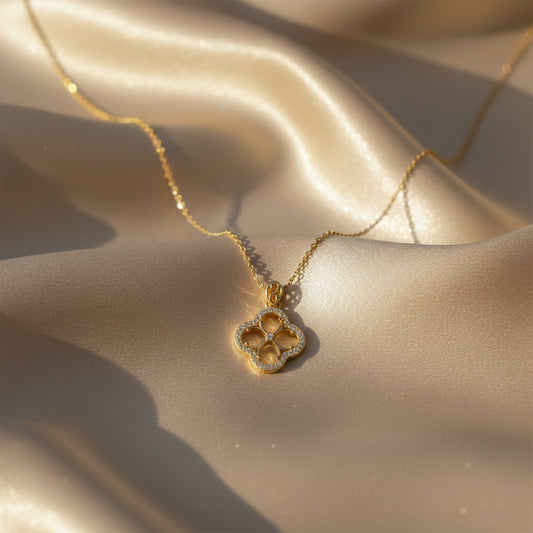Gold Clover Pendant Necklace