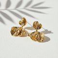 Elite Golden Petal Pearl Earrings
