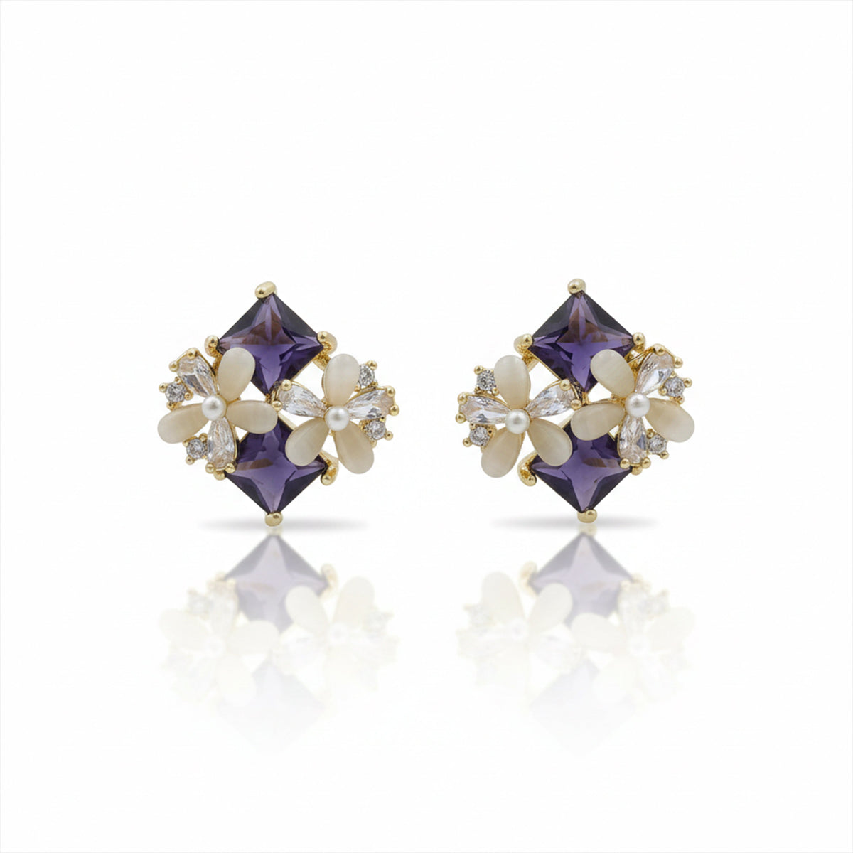 Royal Pushp Moti Stone Earrings