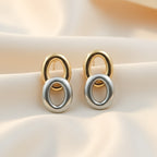 Timeless Dual Link Gold Silver Earrings