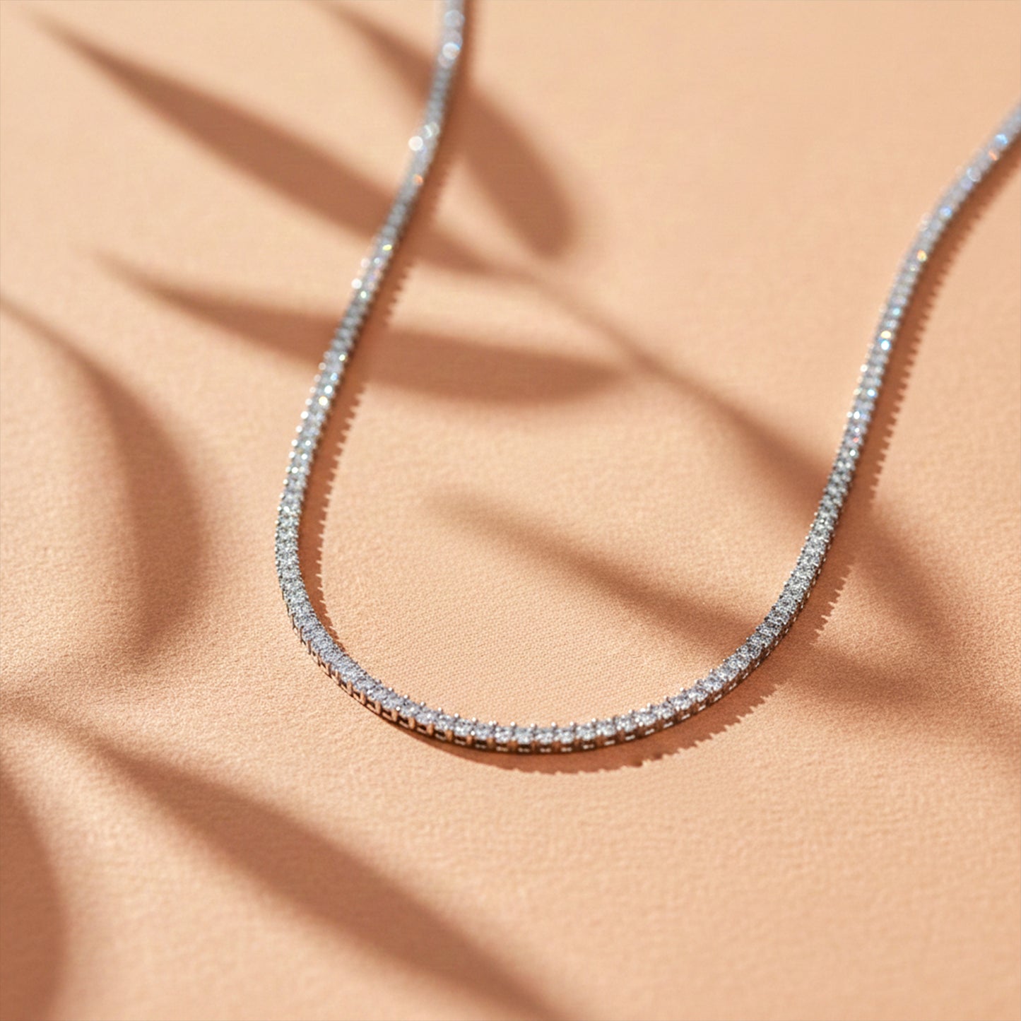 Silver Diamond Tennis Necklace