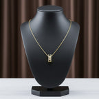 Elegant Gold Double Hoop Diamond Pendant Necklace