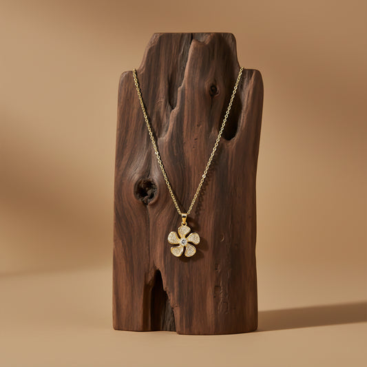 Veloura Diamond Flower Charm Necklace