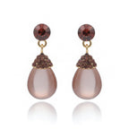 Elegant Mauve Pearl Drop Earrings
