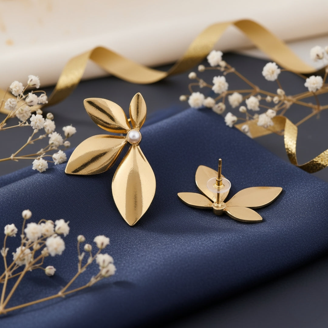 Gold Flower Earrings