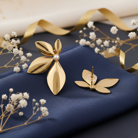 Gold Flower Earrings