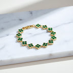 Green Enamel Clover Luxury Bracelet