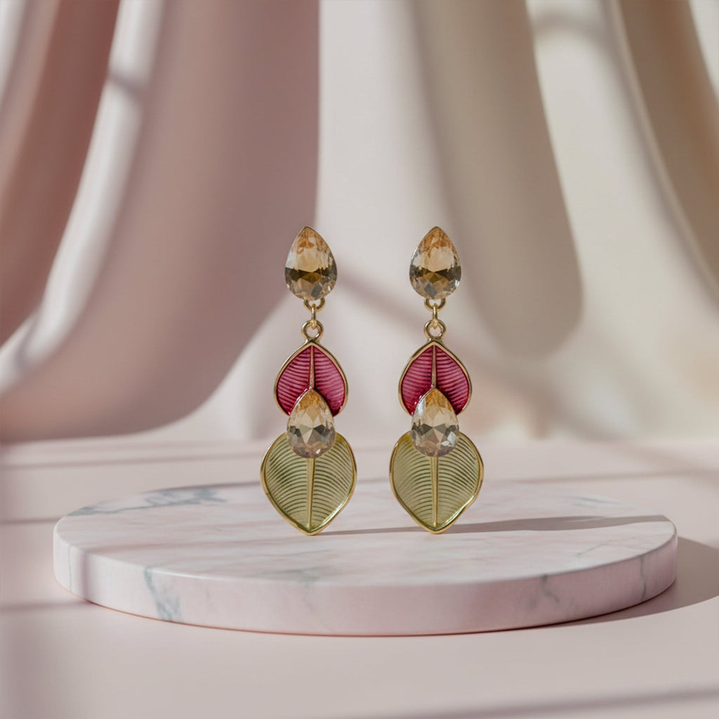 Prism Leaf Statement Earrings