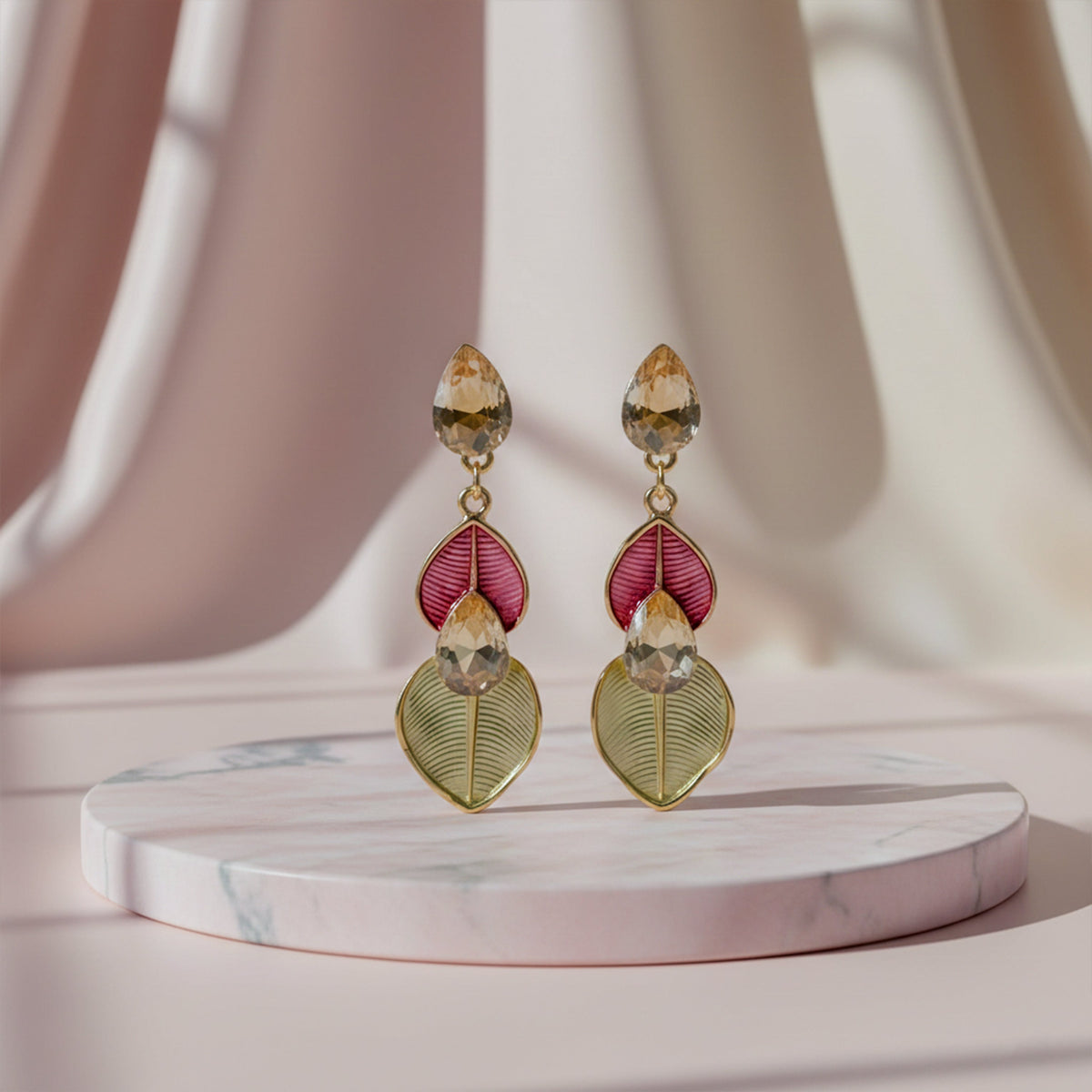 Prism Leaf Statement Earrings