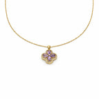 Pink Petal Crystal Flower Necklace