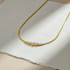 Celeste Diamond Curve Gold Necklace