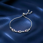 Starluxe Pink Crystal Halo Silver Bracelet