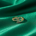 Regal Sparkle Criss-Cross Band Ring