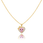 Pink Heart Gemstone Pendant Necklace