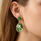 Verdant Blossom Luxe Statement Earrings