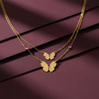 Luxe Pink Crystal Butterfly Necklace