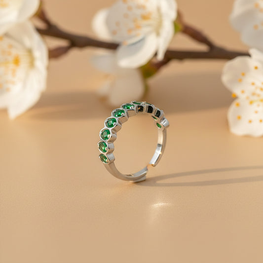 Prestige Green Stone Eternity Ring