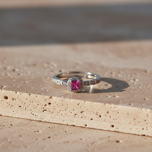 Rose Royale Pink Halo Ring
