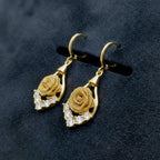 Classic Gold Flower Drop Earrings