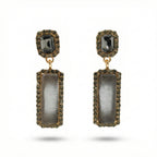 Chic Grey Crystal Statement Earrings