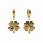 Elite Nazar Clover Charm Drop Earrings