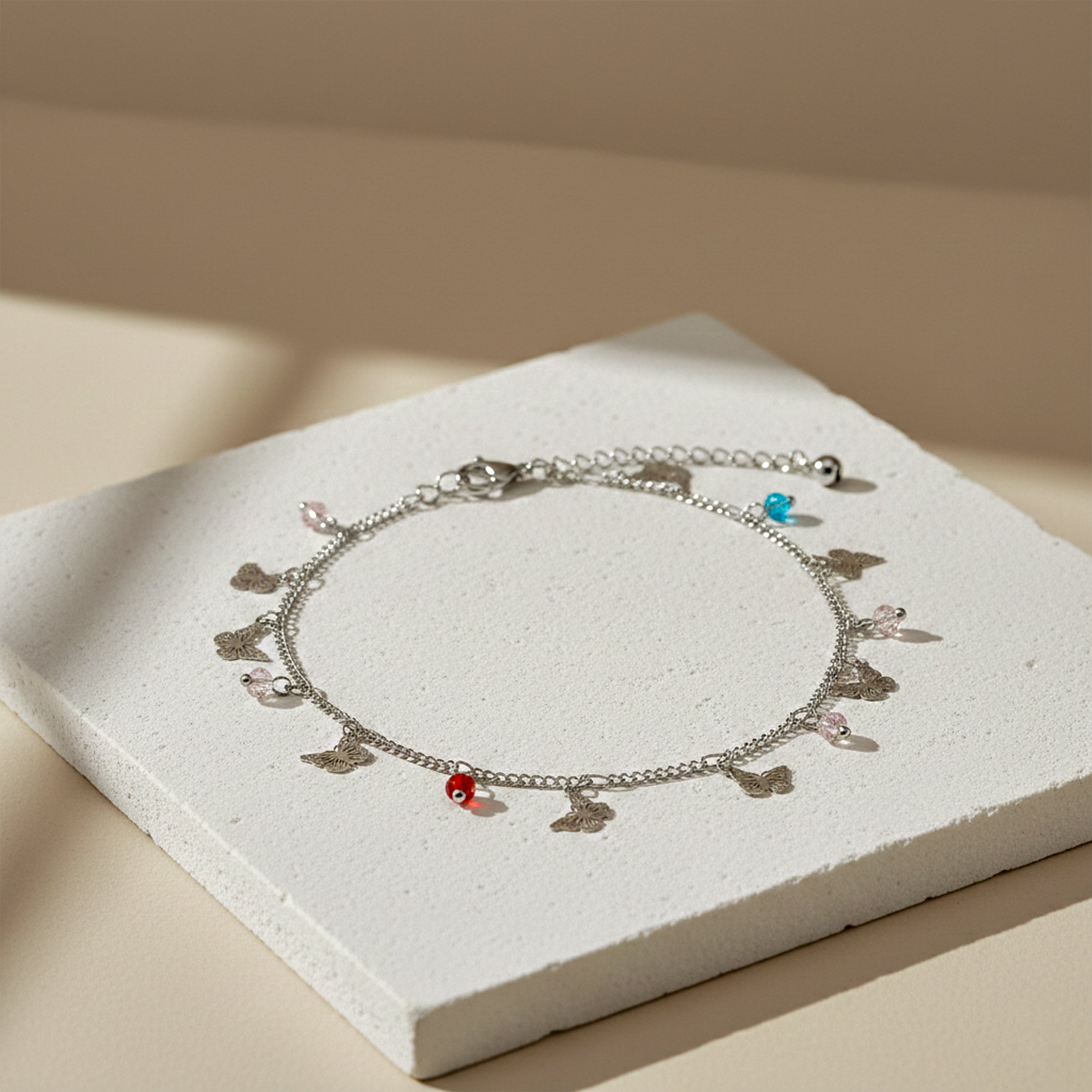 Flutter Butterfly Charm Anklet