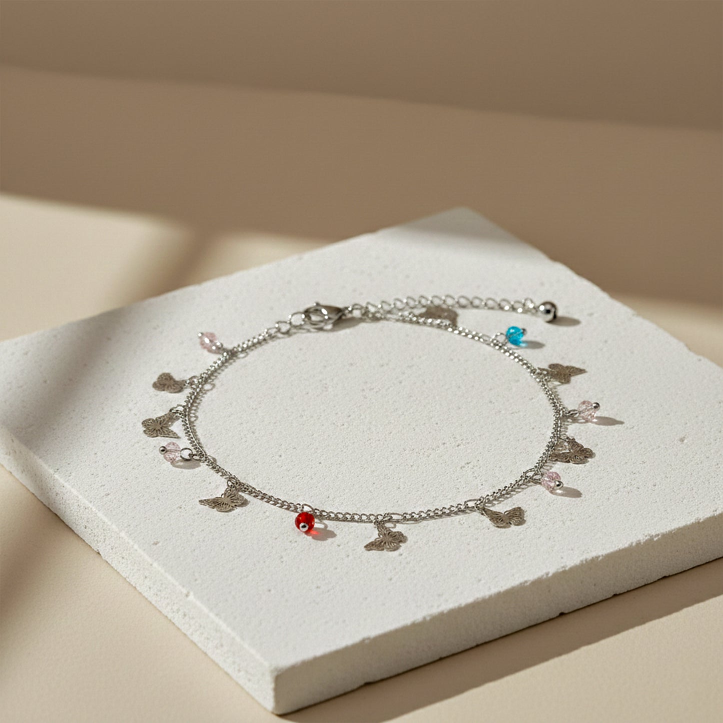 Flutter Butterfly Charm Anklet
