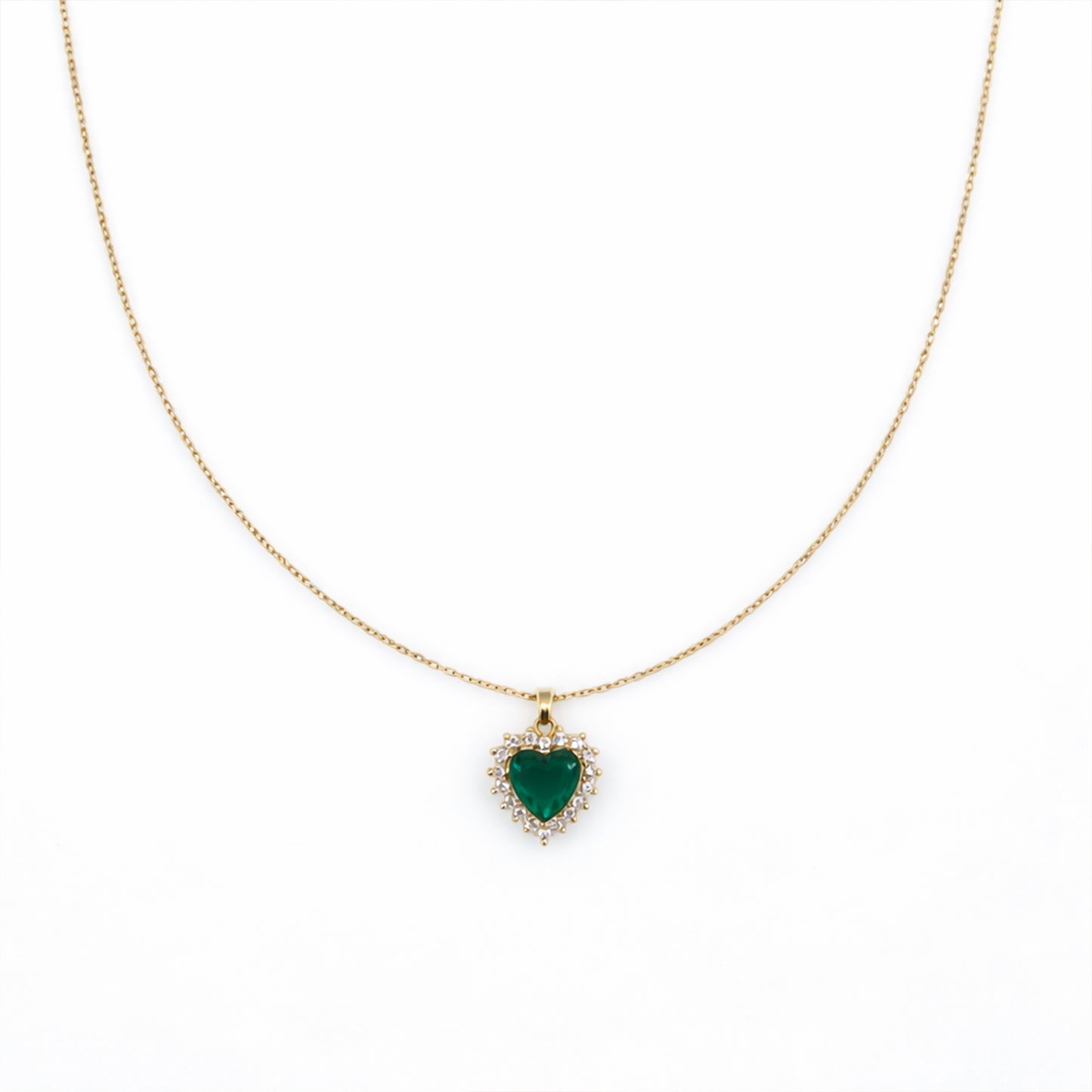 Elegant Green Heart Crystal Pendant