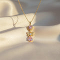 Delicate Heart & Bow Gold Necklace
