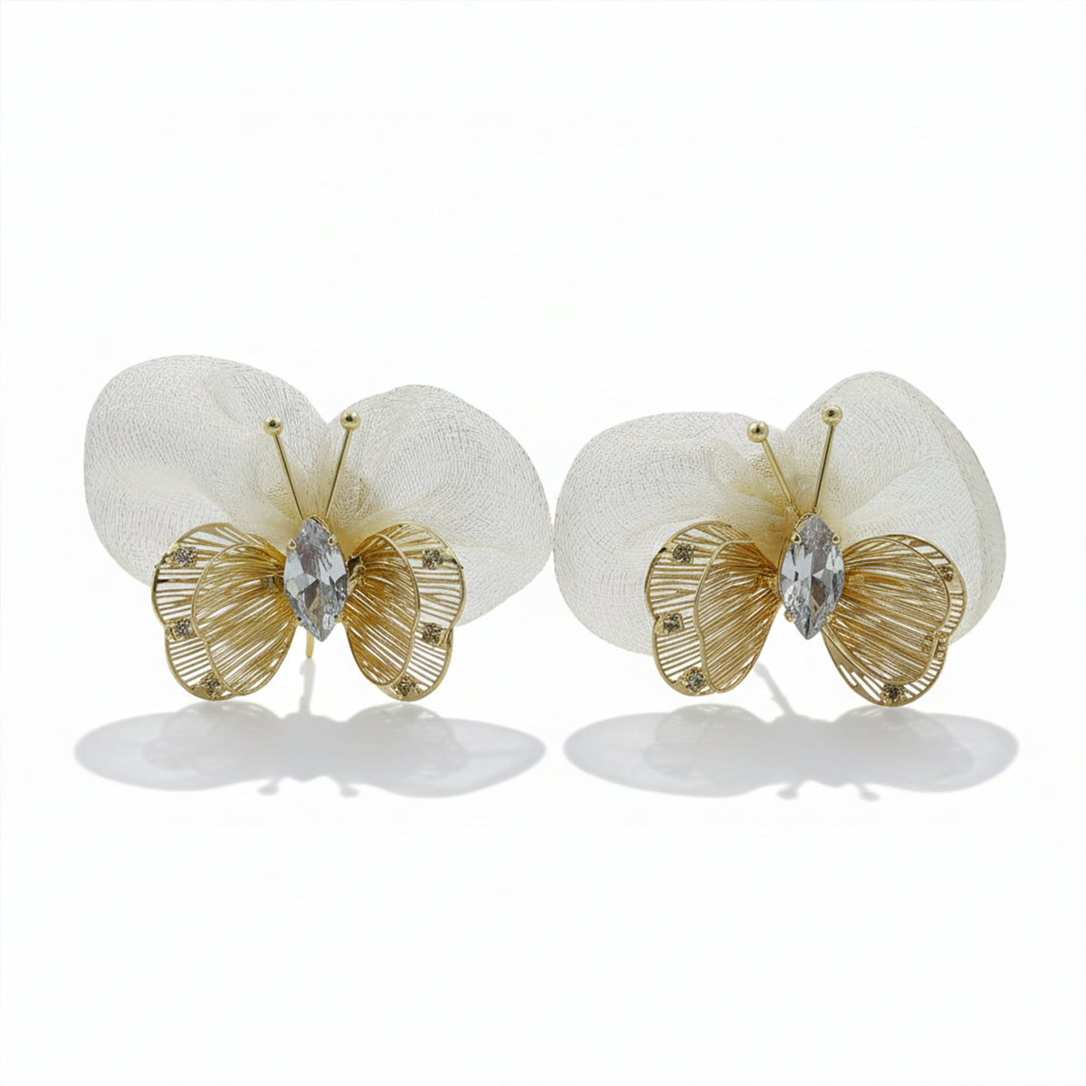 Pearl Veil Butterfly Earrings