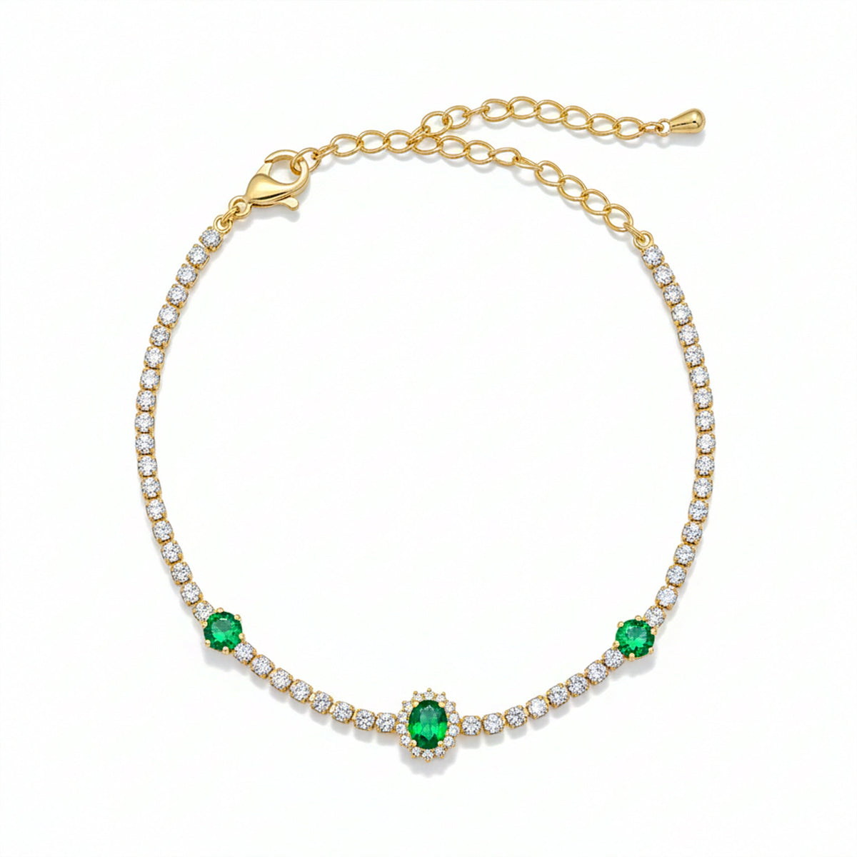 Zenvy Emerald Luxe Chain Bracelet