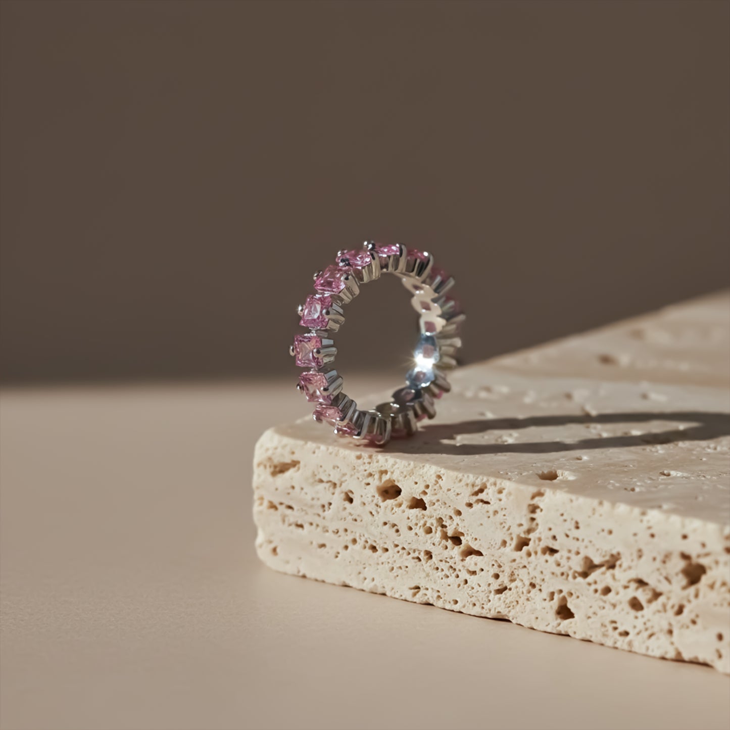 Aurora Pink Diamond Circle Ring