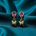 Butterfly Gemstone Drop Earrings