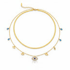 Evil Eye Layered Gold Necklace