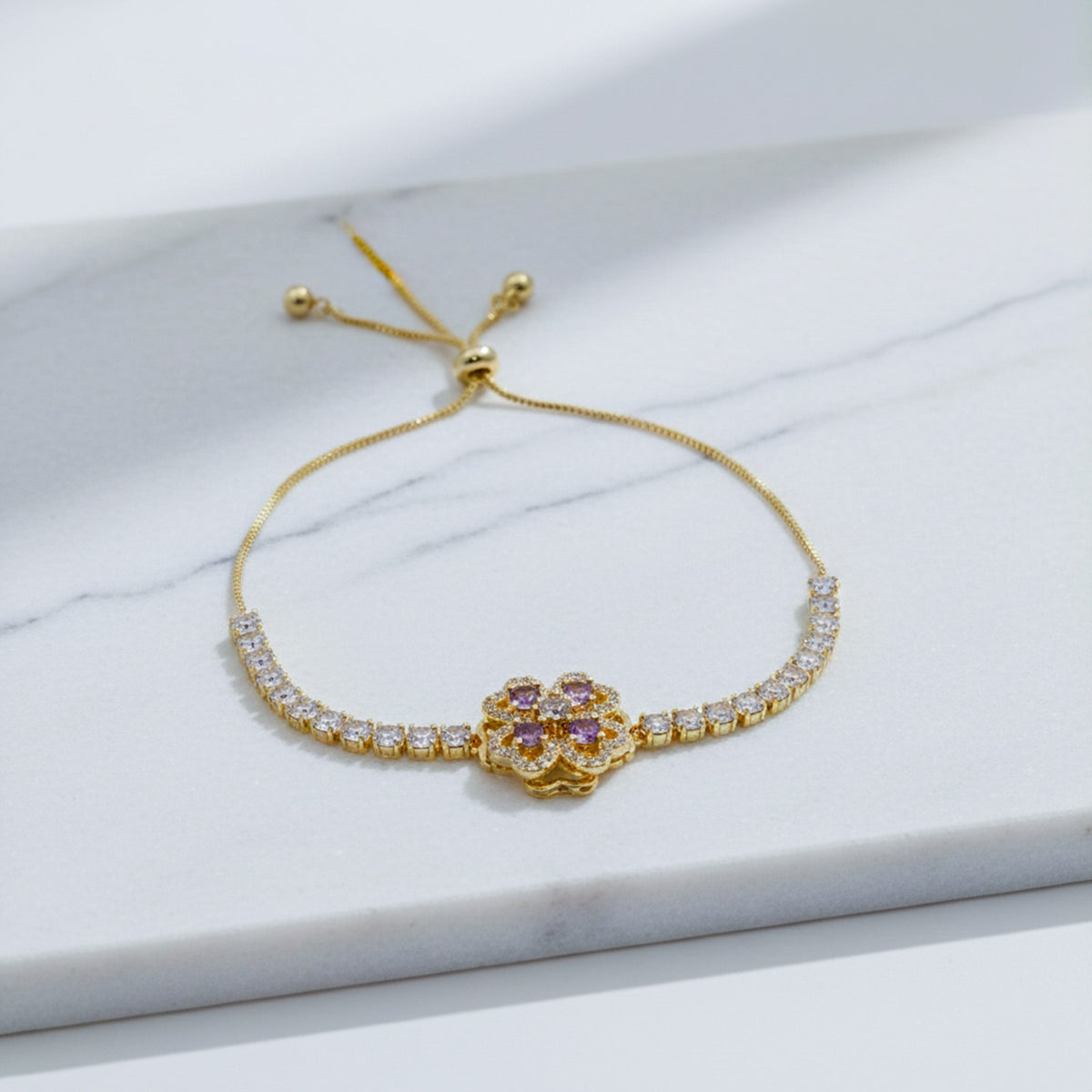Violet Blossom Diamond Bracelet