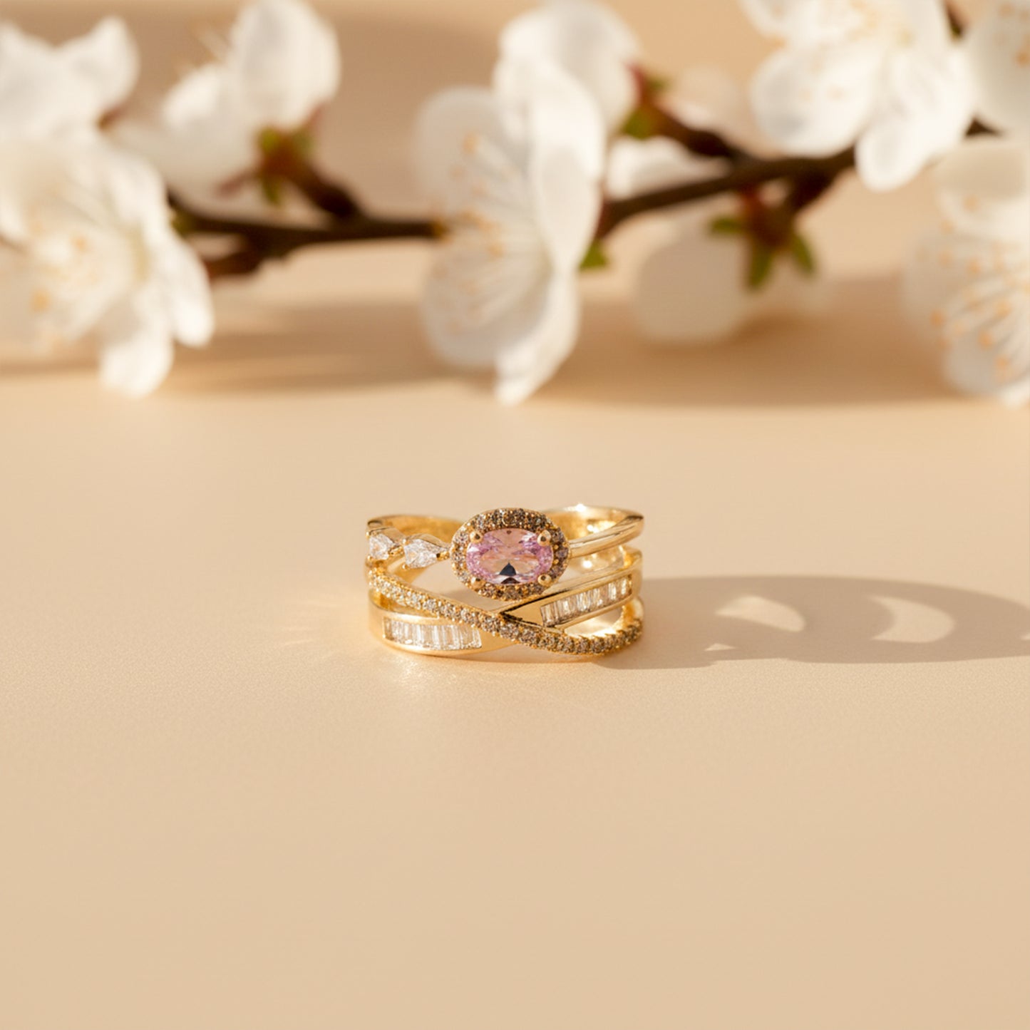 Blush Royale Pink Diamond Criss-Cross Ring