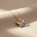 Iridesa Butterfly Gold Pendant Necklace