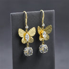 Golden Butterfly Drop Earrings