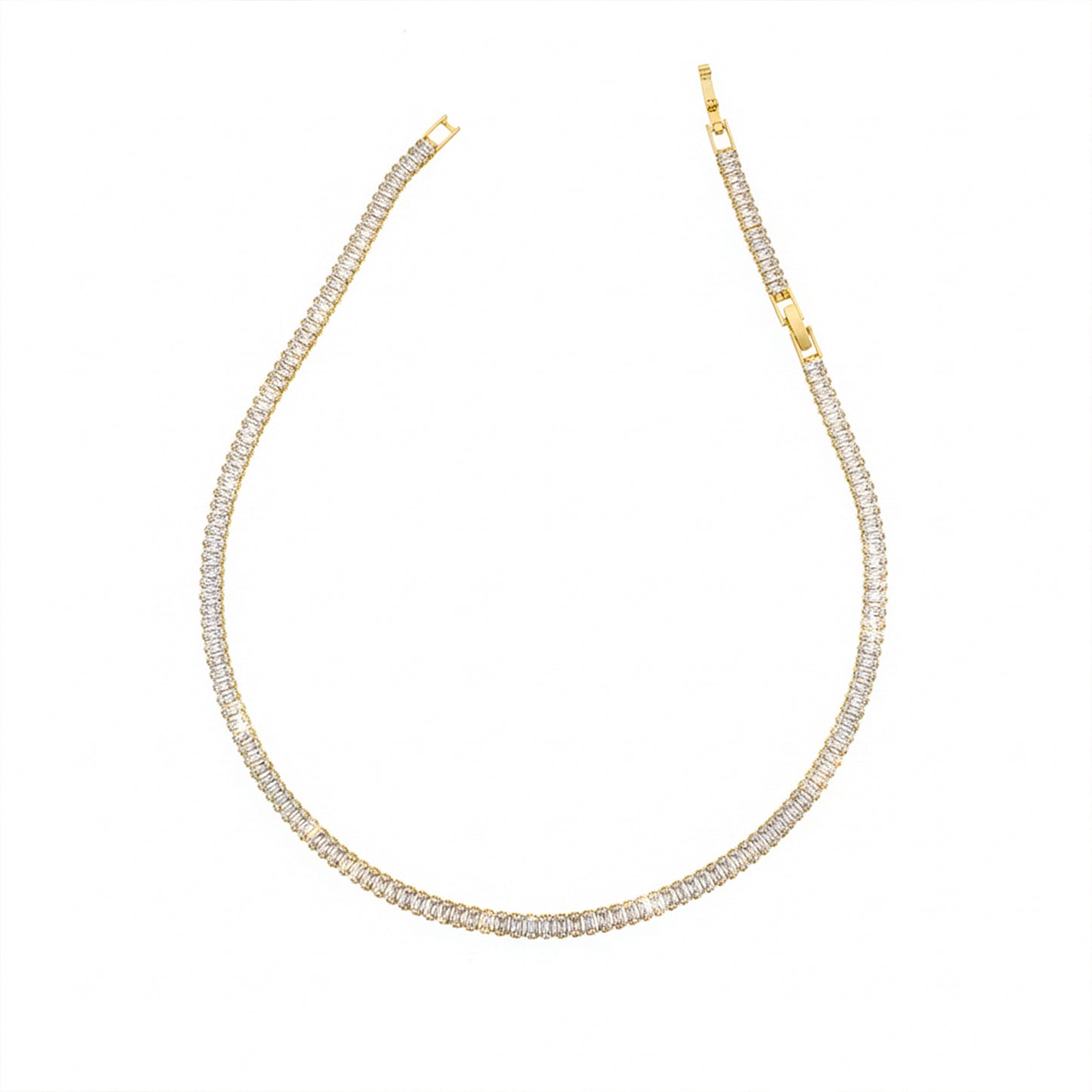 Golden Sparkle Tennis Chain Necklace