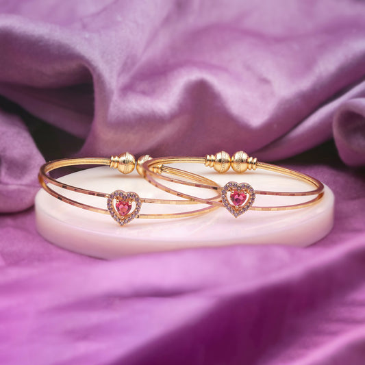 Rati Free Size Heart Bangles