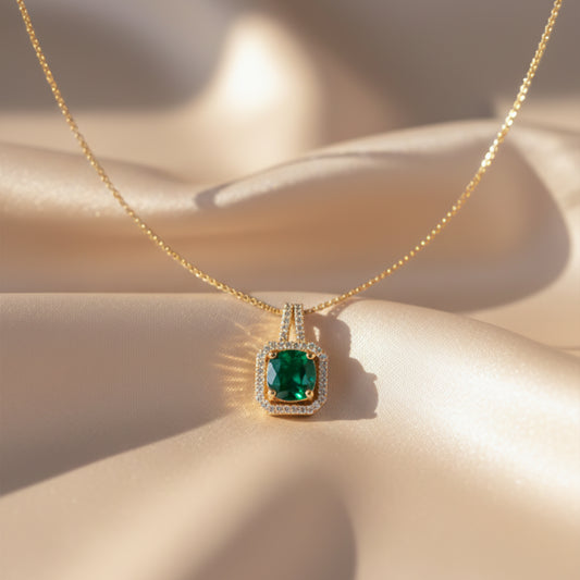 Velora Emerald Pendant Necklace