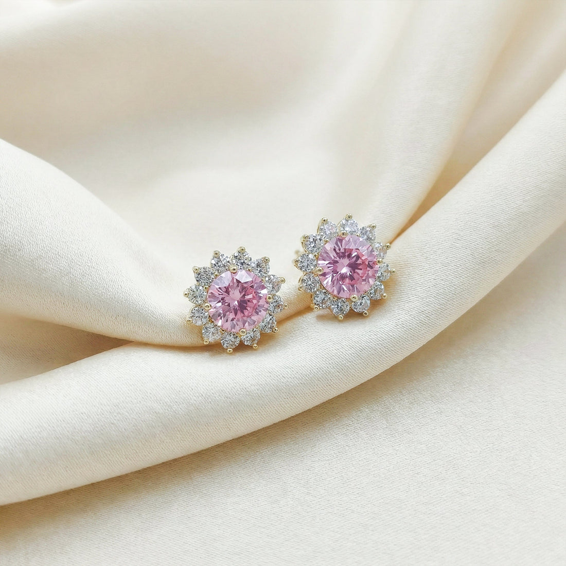 Rose Glow Floral Halo Earrings