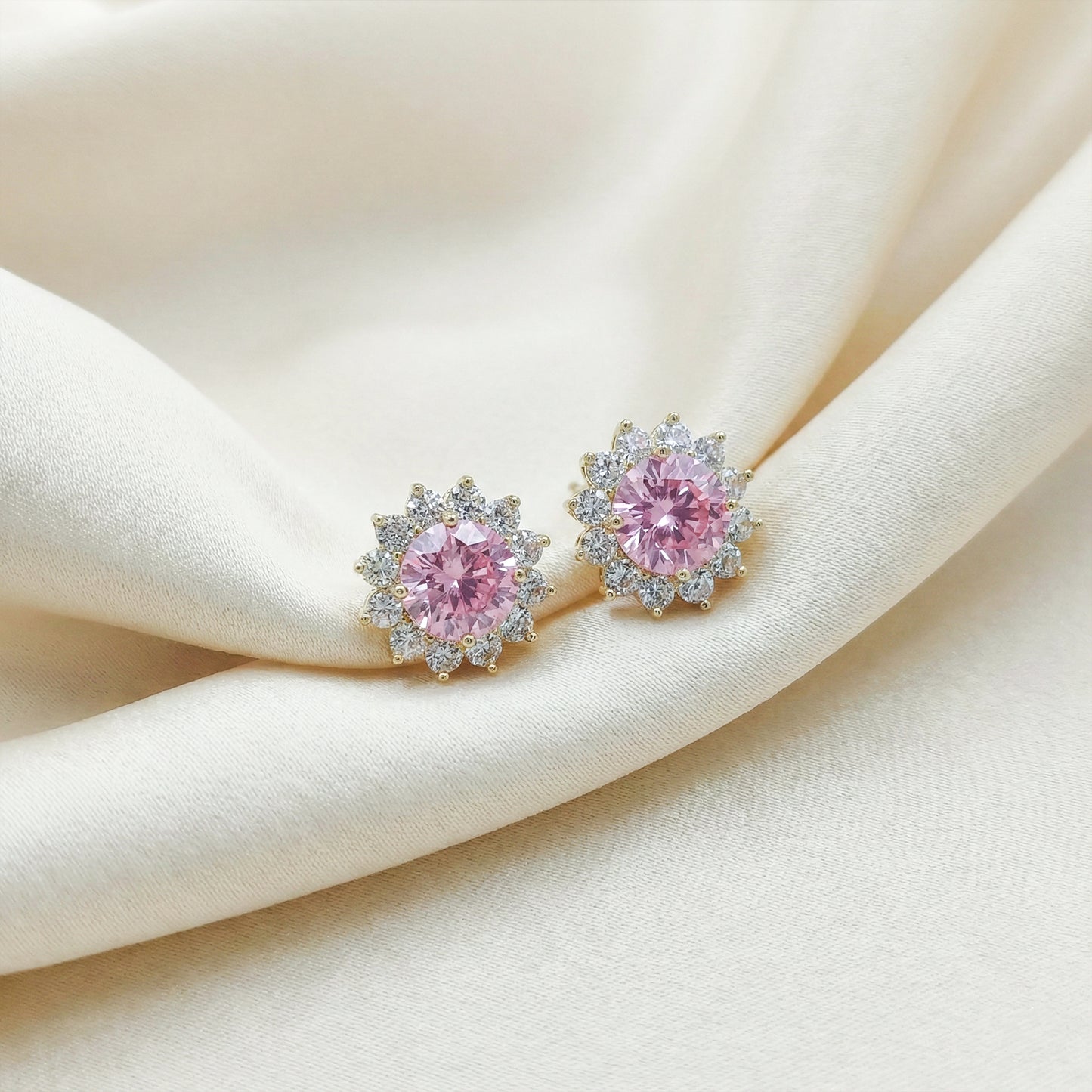 Rose Glow Floral Halo Earrings