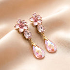 Blush Bloom Crystal Drop Earrings