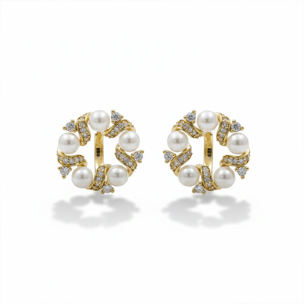 Pearl Luxe Circle Earrings