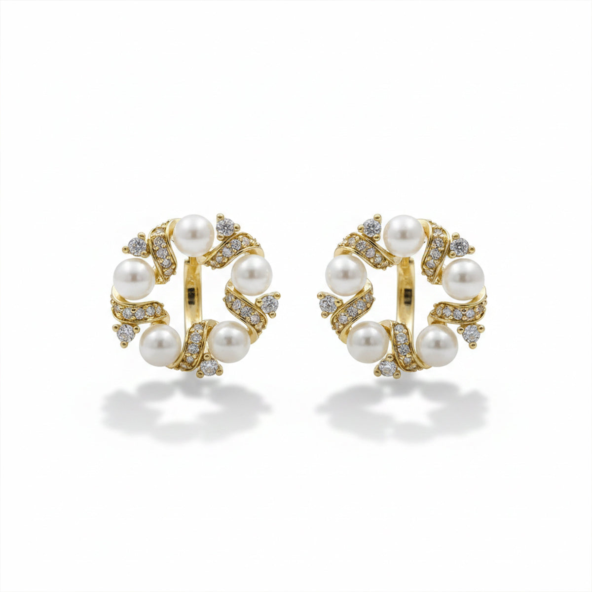 Pearl Luxe Circle Earrings