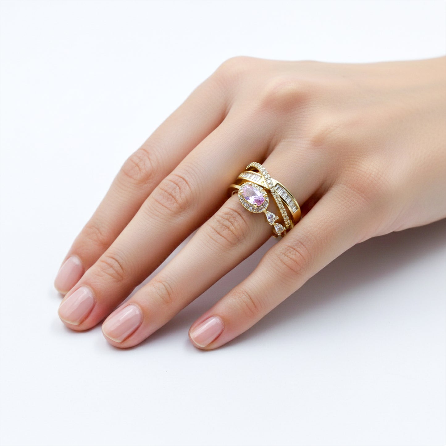 Blush Royale Pink Diamond Criss-Cross Ring