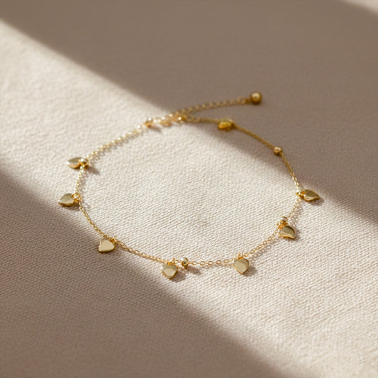 Amora Luxe Heart Charm Anklet