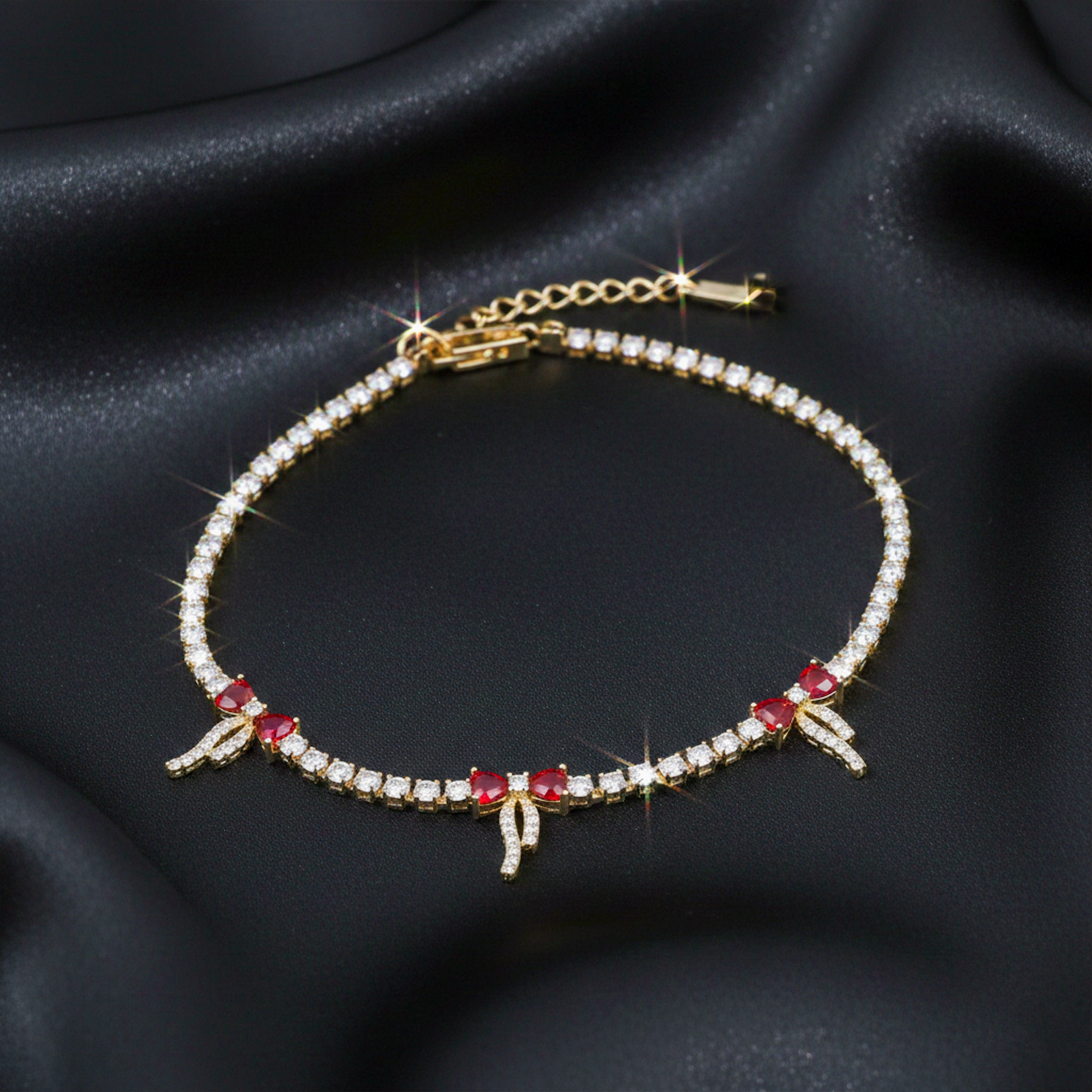 Crimson Luxe Diamond Bracelet
