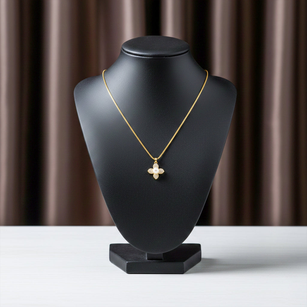 Classic Gold Pearl Blossom Necklace